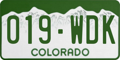 CO license plate 019WDK