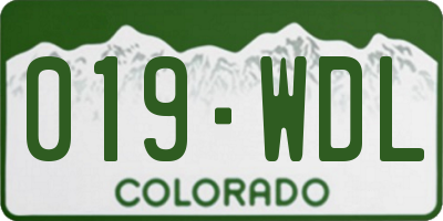 CO license plate 019WDL