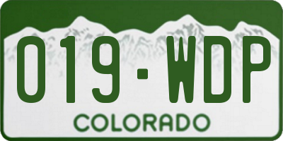 CO license plate 019WDP
