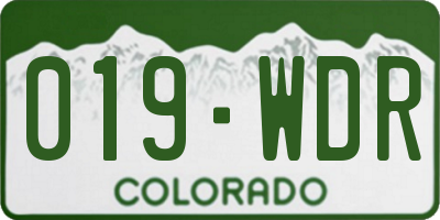CO license plate 019WDR