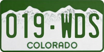 CO license plate 019WDS