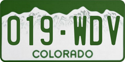 CO license plate 019WDV