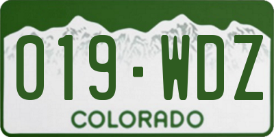 CO license plate 019WDZ