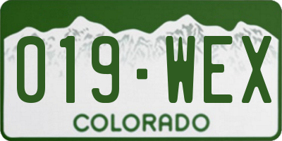 CO license plate 019WEX