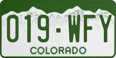 CO license plate 019WFY