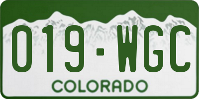 CO license plate 019WGC