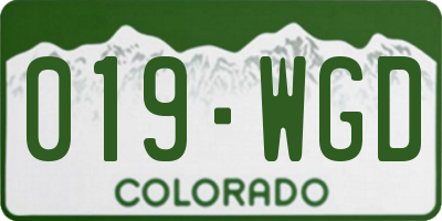 CO license plate 019WGD