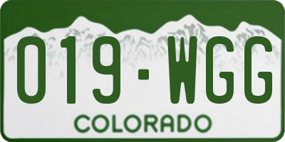 CO license plate 019WGG