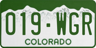 CO license plate 019WGR