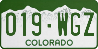 CO license plate 019WGZ