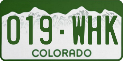 CO license plate 019WHK