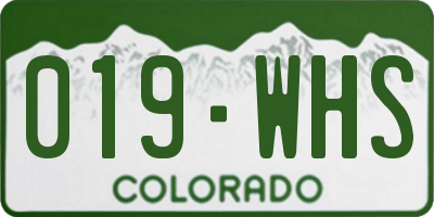 CO license plate 019WHS