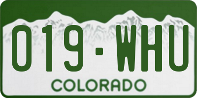 CO license plate 019WHU