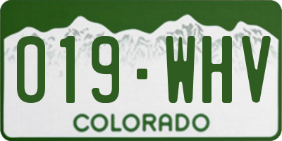 CO license plate 019WHV