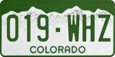 CO license plate 019WHZ