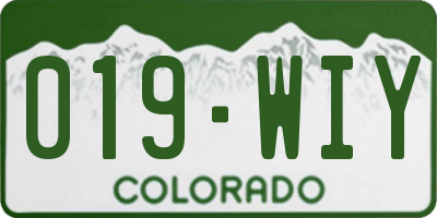 CO license plate 019WIY