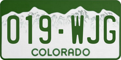CO license plate 019WJG