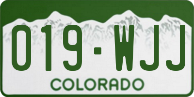 CO license plate 019WJJ