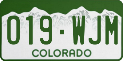 CO license plate 019WJM