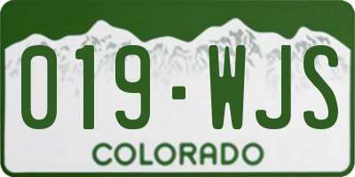 CO license plate 019WJS