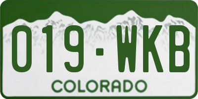 CO license plate 019WKB