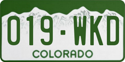 CO license plate 019WKD