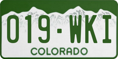 CO license plate 019WKI
