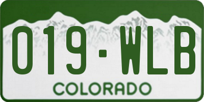 CO license plate 019WLB