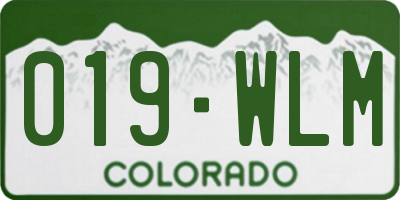 CO license plate 019WLM