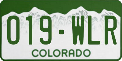 CO license plate 019WLR