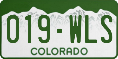CO license plate 019WLS