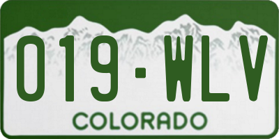 CO license plate 019WLV