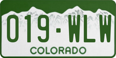 CO license plate 019WLW