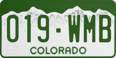 CO license plate 019WMB