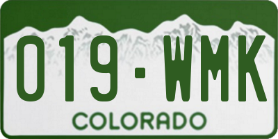CO license plate 019WMK