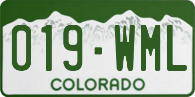 CO license plate 019WML
