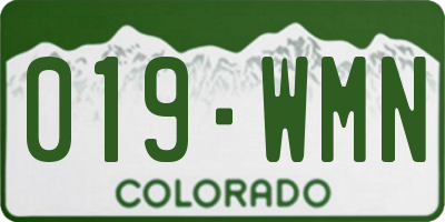 CO license plate 019WMN