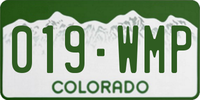 CO license plate 019WMP