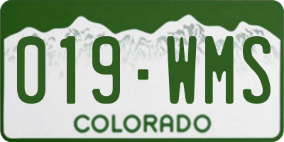 CO license plate 019WMS