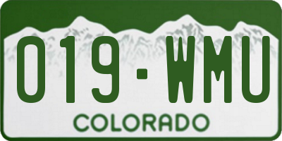 CO license plate 019WMU