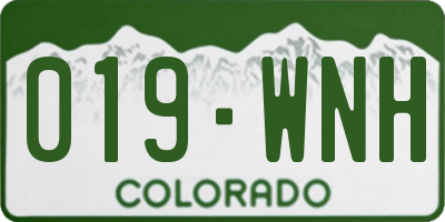 CO license plate 019WNH