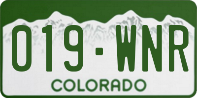 CO license plate 019WNR