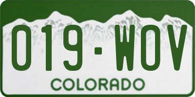 CO license plate 019WOV