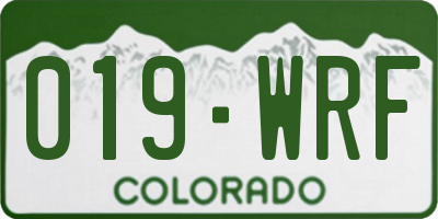 CO license plate 019WRF