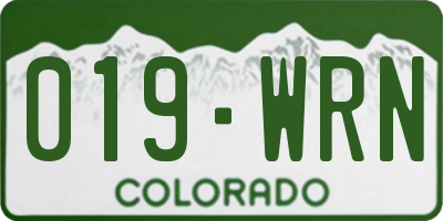 CO license plate 019WRN