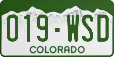 CO license plate 019WSD