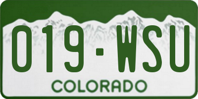 CO license plate 019WSU
