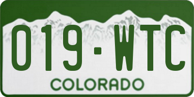 CO license plate 019WTC