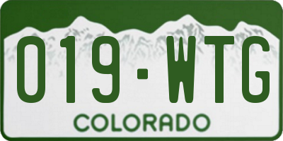CO license plate 019WTG