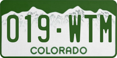 CO license plate 019WTM